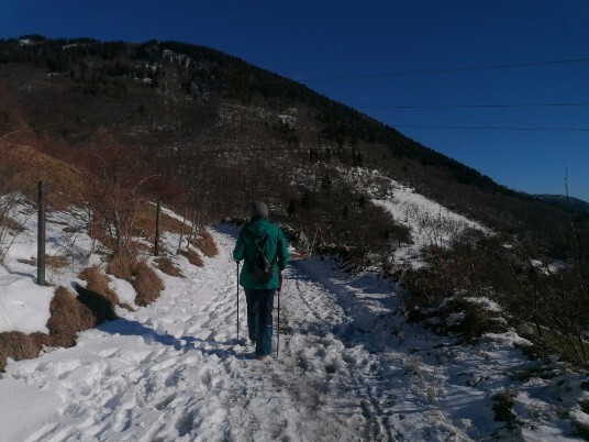 stradina con neve direzione Grola stradina con neve direzione Grola