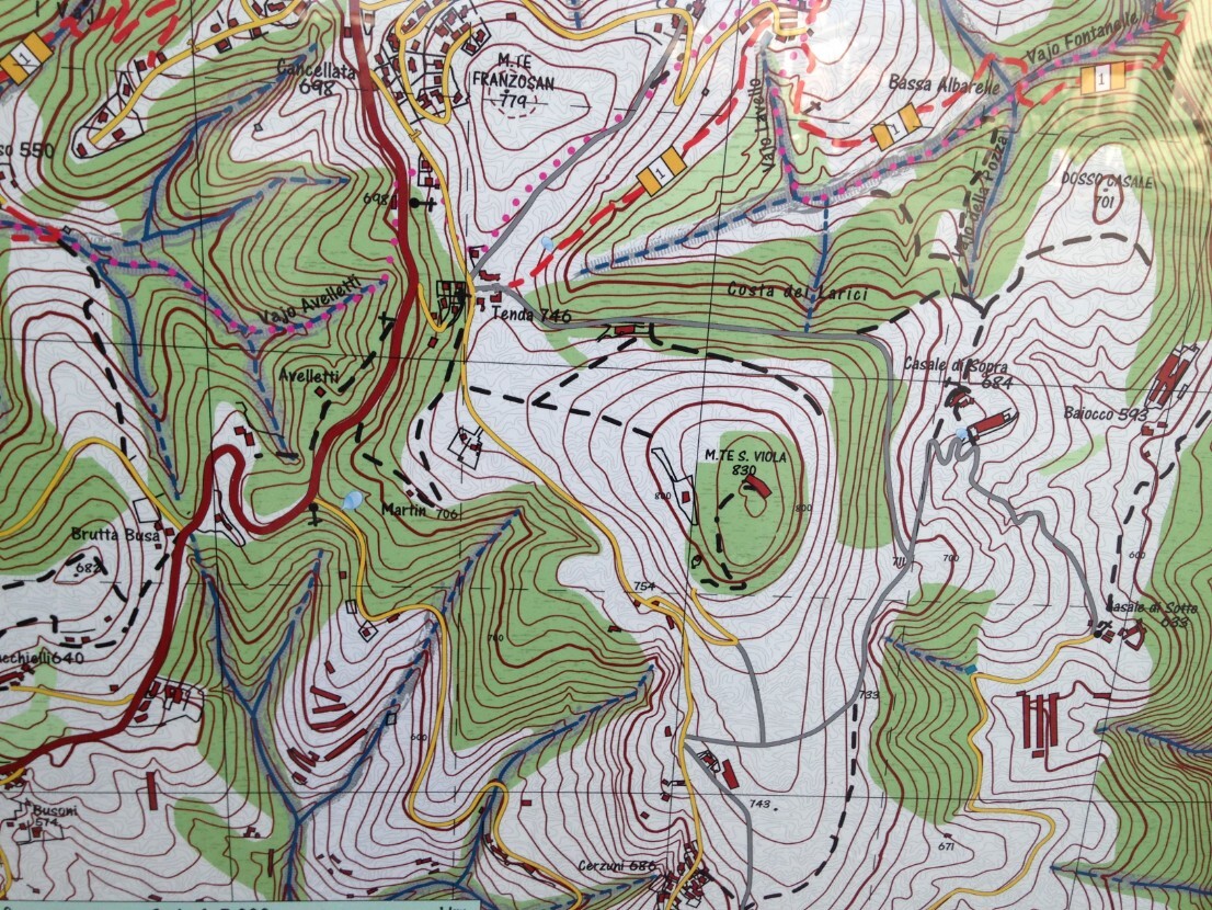 Mappa Monte Santa Viola e forte Mappa Monte Santa Viola e forte
