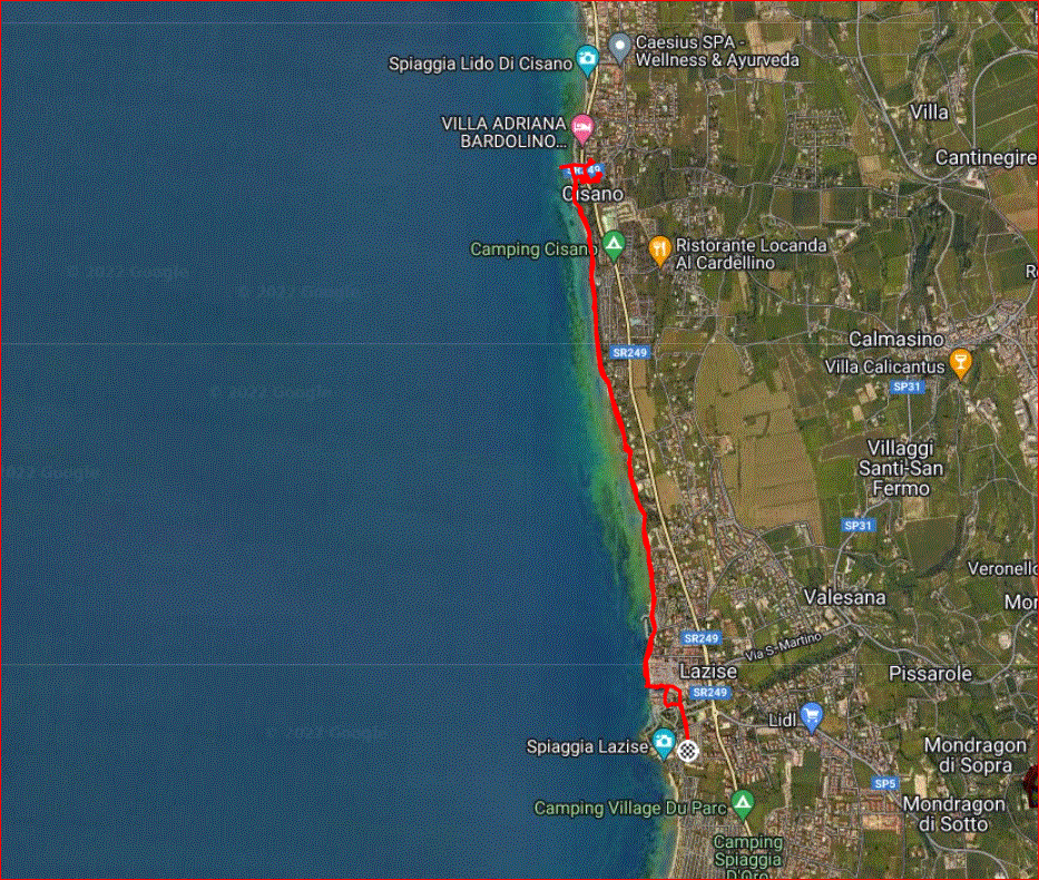 Mappa percorso Lazise Cisano Mappa percorso Lazise Cisano