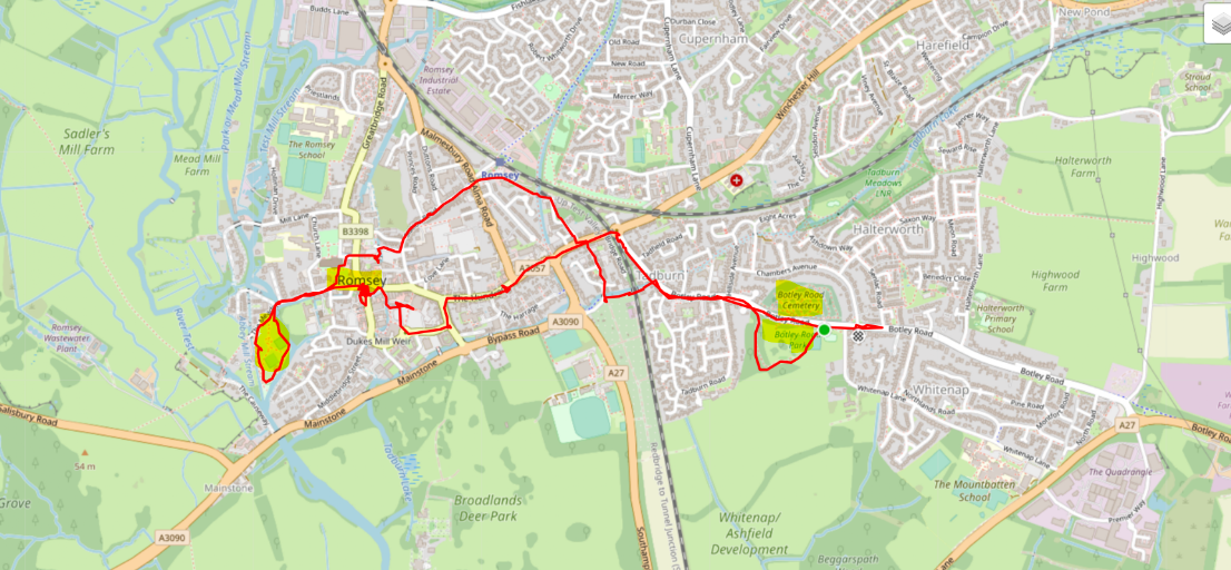 Mappa Romsey walk Mappa Romsey Walk