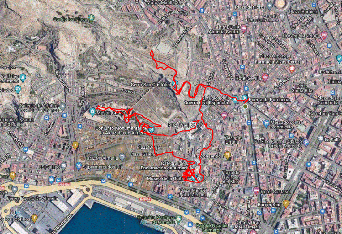 Mappa Almeria walk Mappa Almeria walk