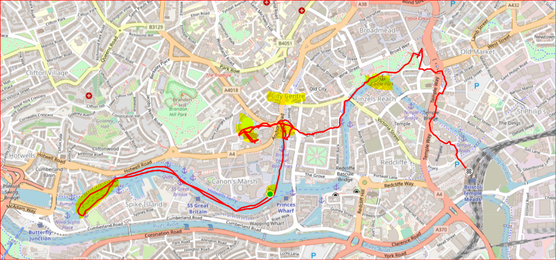 Mappa Bristol Ferry e cattedrale Mappa Bristol Ferry e cattedrale
