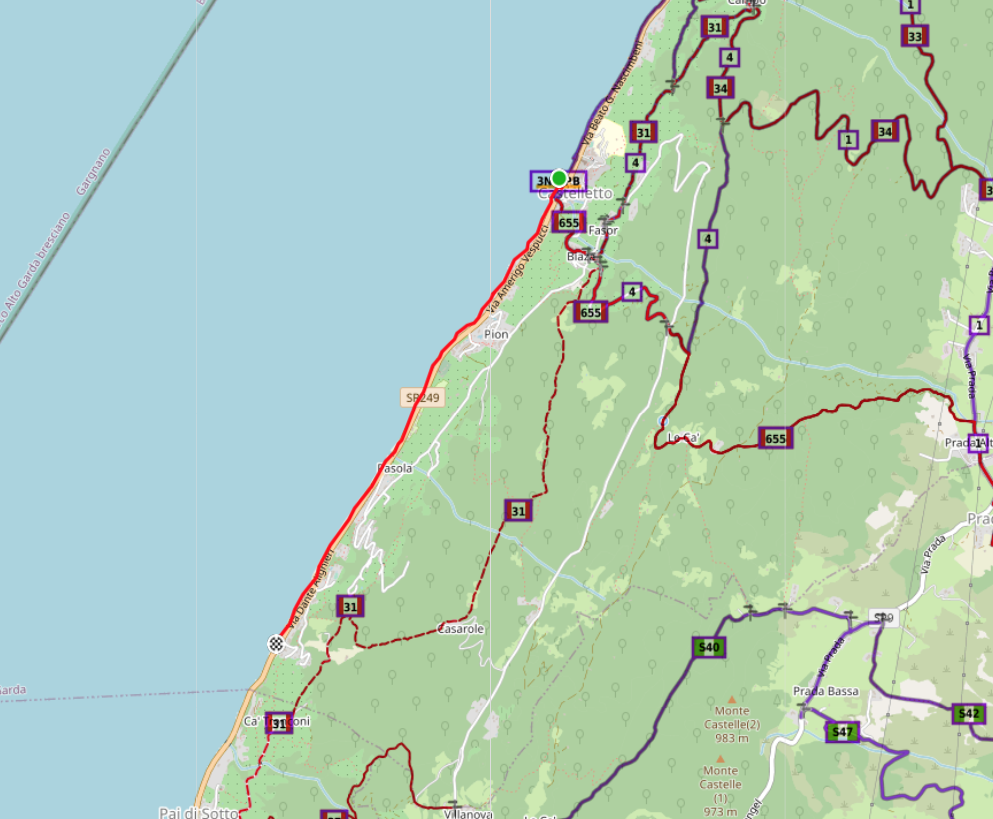 Mappa Ciclopedonale Castelletto di Brenzone Mappa Ciclopedonale Castelletto di Brenzone
