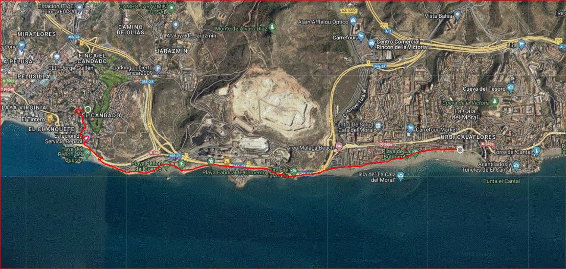 Mappa Malaga Cala del Moral Mappa Malaga Cala del Moral