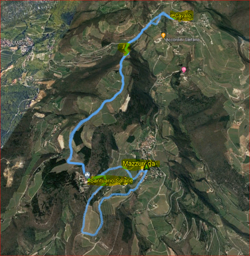mappa Mazzurega Solane Cavalo percorso mappa Mazzurega Solane Cavalo percorso