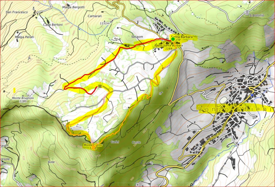 Mappa Monte Creino escursione grande guerra Mappa Monte Creino escursione grande guerra