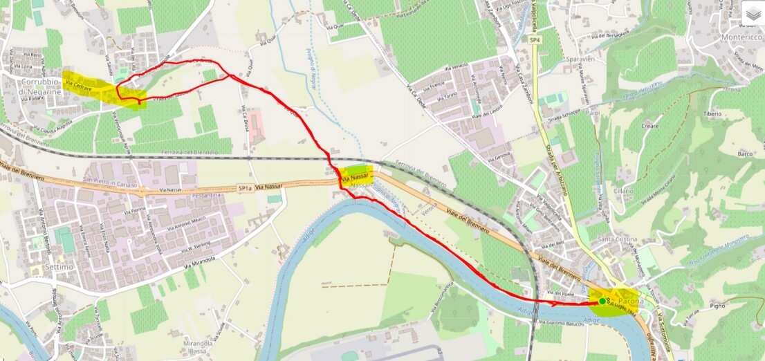 Mappa percorso Parona Nassar Cedrare Corrubio Mappa percorso Parona Nassar Cedrare Corrubio