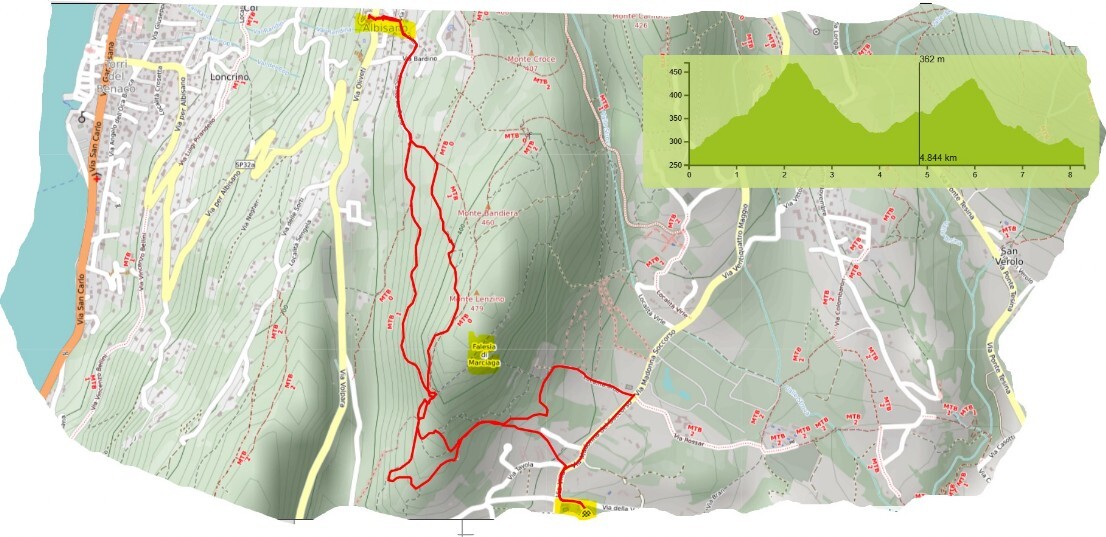 Mappa percorso Marciaga Albisano Mappa percorso Marciaga Albisano