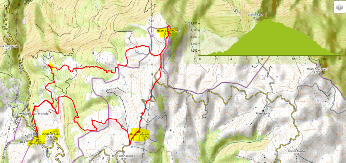 mappa giro delle Malghe Lessinia occidentale mappa giro delle Malghe Lessinia occidentale