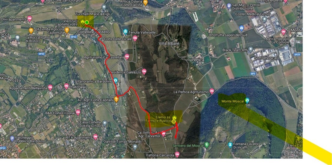 Mappa percorso San Rustico - San fermo Incaffi Mappa percorso San Rustico - San fermo Incaffi